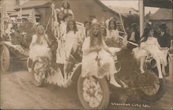 Young Girls on Parade Float Crescent City, CA Postcard Postcard Postcard