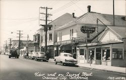 View West on Second Street Crescent City, CA Art Ray Postcard Postcard Postcard