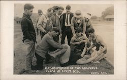 Resuscitation of the Drowned, Class in First Aid Postcard