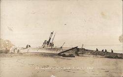 USS H-3 Submarine Stranded on Samoa Beach Postcard