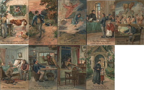 Lot of 9: Ten Commandments Series Religious