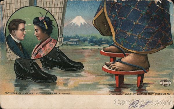 Footwear of nations. 10 Designs-No. 3 Japan Copyright, 1906, By Woonsocket Rubber Co.
