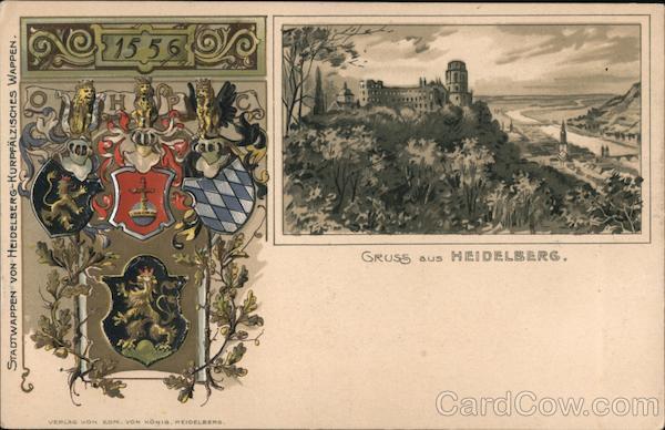 Stadtwappen von Heidelberg-Kurpfalzisches Wappen Gruss aus Heidelberg