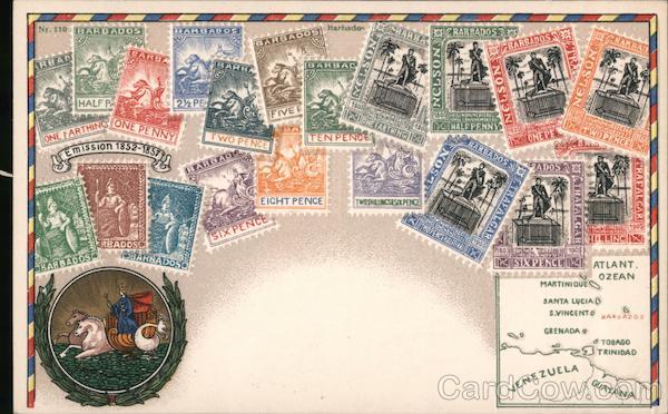 Barbados Postage Stamps Stamp Postcards