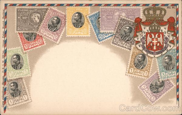 Postage Stamps with Cyrillic lettering Stamp Postcards