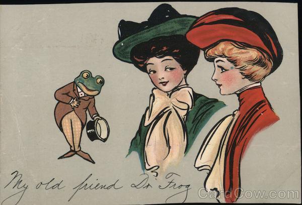 Frog In Throat: Two Woman in Green & Red Frogs