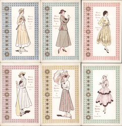 Set of 6: Merry Maiden Series Postcard