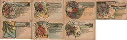 Set of 7: Flower Series Flowers Postcard Postcard Postcard