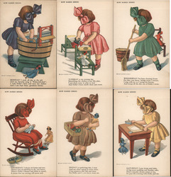 Set of 6: Bow Babies Series Postcard