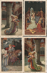 Set of 4: Pastella Series Children, Royalty Postcard