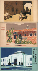 Set of 3: Original Serigraphs Santa Monica, CA Postcard Postcard Postcard