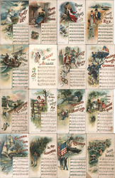 Lot of 16: Music & Lyrics Series Postcard