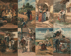 Set of 8: Lord's Prayer Series Religious Postcard Postcard Postcard