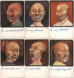 Set of 6: Chinese Men Series 1010 Artist Signed Graham Hyde Postcard Postcard Postcard