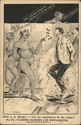Hell a la mode. - "Let the punishment fit the crime." No. 12 - Talking barbers and demagogues Postcard