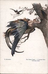 Der blaue Vogel. - L'oiseau blue. The blue bird Postcard