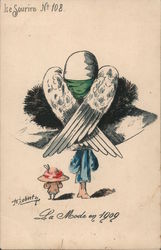 La Mode en 1909. Ise Sourire no 108. Robert. Cartoon of two women in hats Postcard