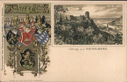 Stadtwappen von Heidelberg-Kurpfalzisches Wappen Gruss aus Heidelberg Postcard