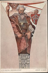 Nepoddajnost. Rohac Z Dube Art Nouveau Alphonse Mucha Postcard Postcard Postcard