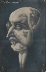 PFB Un Bon-Vivant. Metamorphic. Nude women make face. Postcard