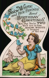 Snow White and Her Friends 2nd Birthday Greetings Postcard Postcard Postcard