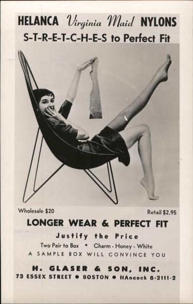 Helanca Virginia Maid Nylons S-T-R-E-T-C-H-E-S to perfect fit.