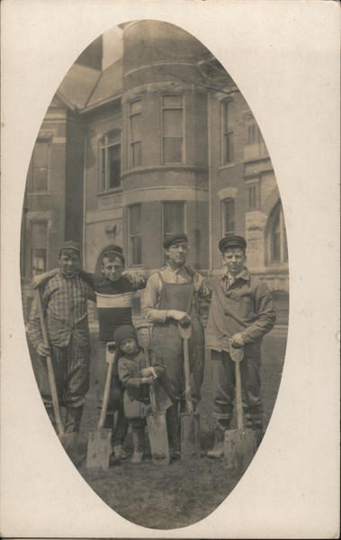 Group of Boys with Shovels Children