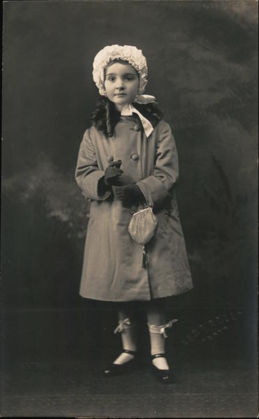 Photo of a Young Girl in Dress Clothes and a Bonnet San Francisco California