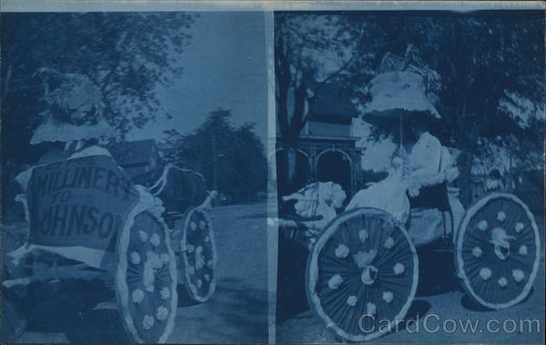 Decorated horse drawn buggy Cyanotypes