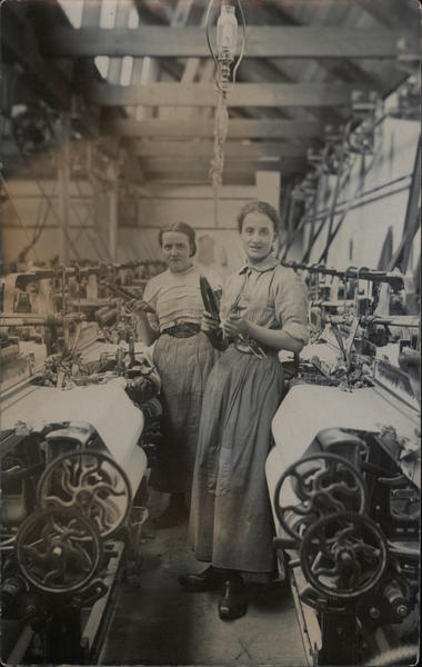 Textile Factory: Two women weavers Occupational