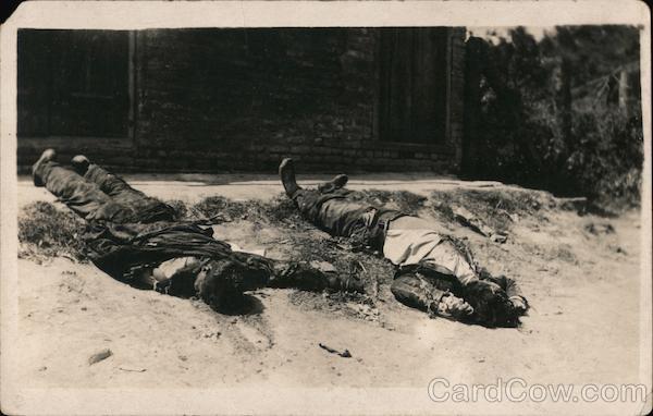 Mexican-American border war - two dead bodies Mexican Revolution Mexico