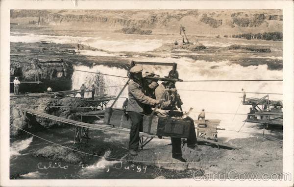 Men working at Celilo Falls The Dalles Oregon