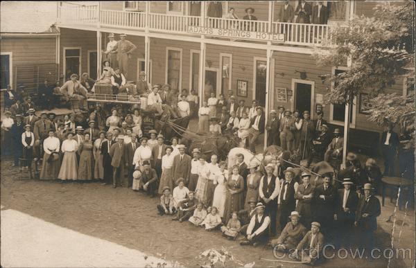 Stagecoach & Crowd at Adams Springs Hotel California