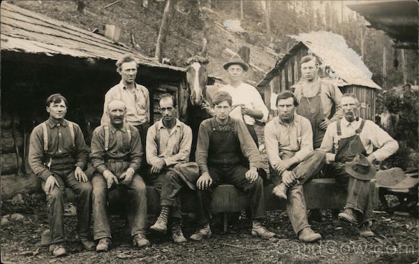 Men at a Camp Mining/Logging Alleghany California