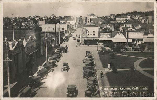 Plaza Scene Arcata California A. W. Ericson Photo