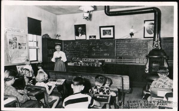 Ghost Town School Knotts Berry Farm - Classroom with students and teacher Buena Park California