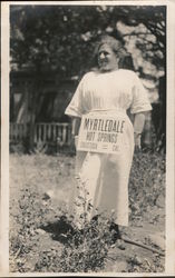 Woman with sign. Myrtledale Hot Springs Original Photograph
