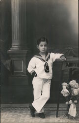 Young Boy Posing, Spanish Postcard