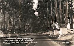 El Camino Real (The King's Highway) linking the Chain of Old California Missions from San Francisco to Mexico Postcard