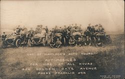 One of Mamlock's Auto Tours - 5 cars loaded with tourists Postcard