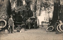 Rare! Outside Blacksmith and Auto repair shop Postcard