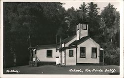 Old White School Building surrounded by trees La Honda, CA H. Blair Postcard Postcard Postcard