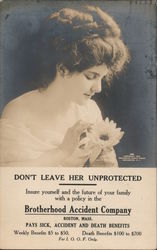 Brotherhood Accident Company - Don't leave her unprotected. Postcard