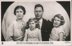 Their royal highnesses the Duke and Duchess of Yorkamd T.R.H. The princesses Elizabeth and Margaret Rose Postcard