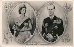 H.M. Queen Elizabeth and H.R.H. The Duke of Edinburgh United Kingdom Royalty Postcard Postcard Postcard