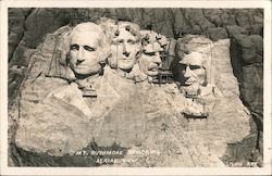 Aerial View Mt. Rushmore Memorial being made Postcard