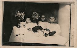 Post Mortem: Two little girls with dead sibling Postcard