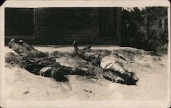 Mexican-American border war - two dead bodies Mexican Revolution Postcard