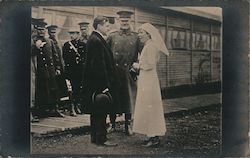 General Pershing with a nurse Postcard
