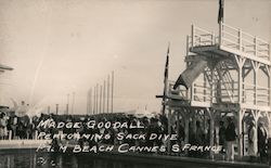 1936 Olympics - Madge Goodall performing sack dive Palm Beach Postcard